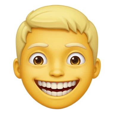 gap tooth stupid smile yellow emoji sticker
