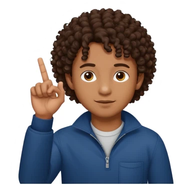 Ragazzo mulatto col coi ricci che fa il terzo dito sticker