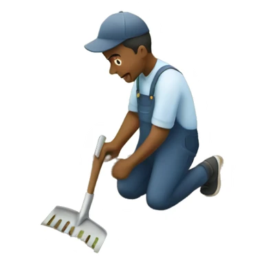 hoeing garden sticker