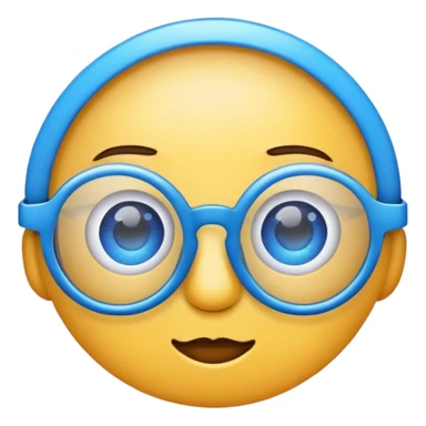 Eyes emoji with blue glasses sticker