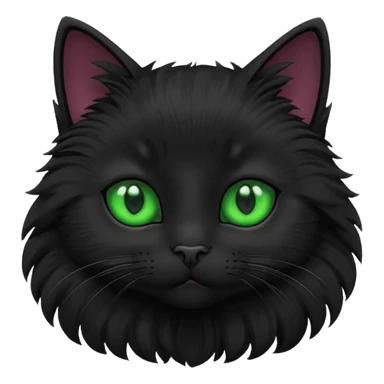 A cute cat emoji, black color sticker