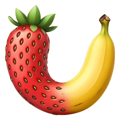 strawberry shaped like a banana sticker