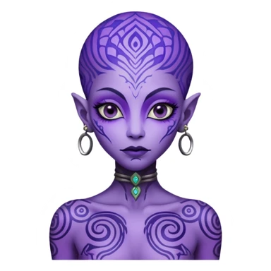 lady alien with tattoo sticker