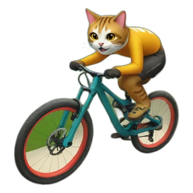 downhill cat sticker