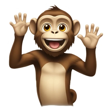 Monkey hi five sticker