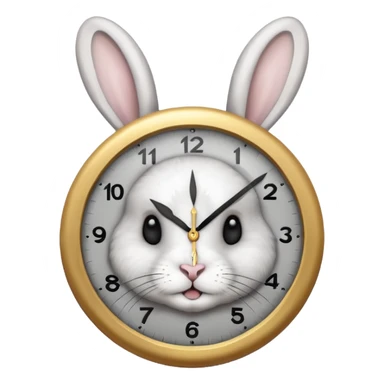Un lapin qui a une horloge dqns la main sticker
