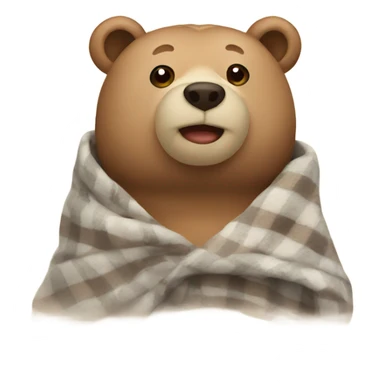 bear cozy in blanket sticker
