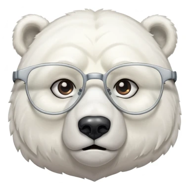 Un orso bianco e stanco con gli occhiali da vista sticker