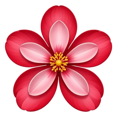 red 5-petal sakura sticker