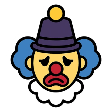 dark clown with expressive face sticker