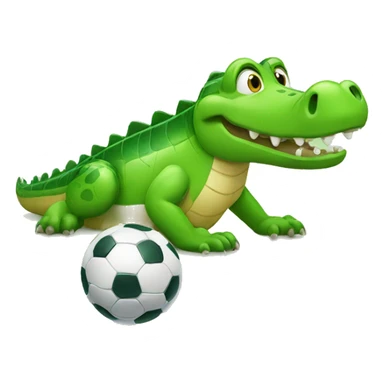 Crocodile play soccer sticker