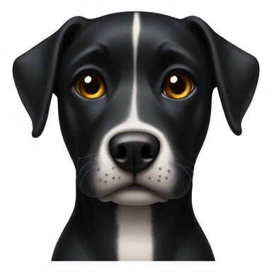 Black medium dog with a little bit off white on his chest sticker