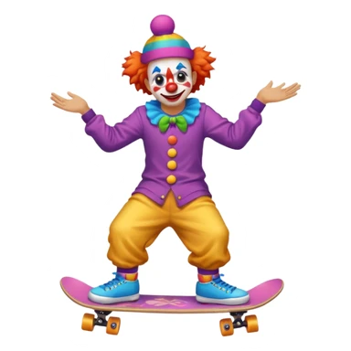 skater clown skating sticker