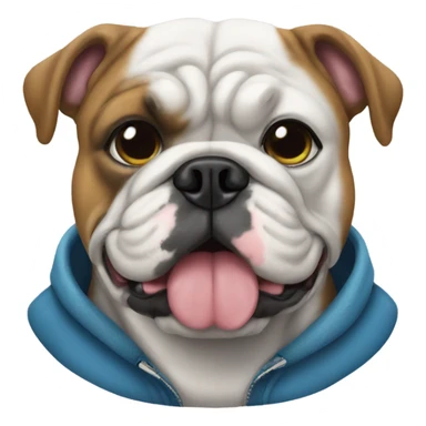 Bulldog in a sweatshirt  sticker