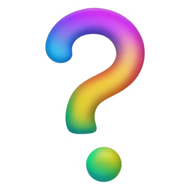 Iridescent-gradient question mark sticker