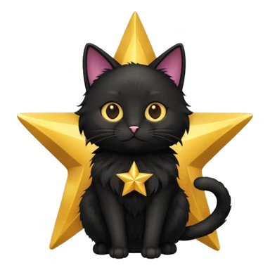A black cat inside of a star ⭐️ 🐱 sticker