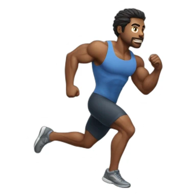 muscular man running sticker