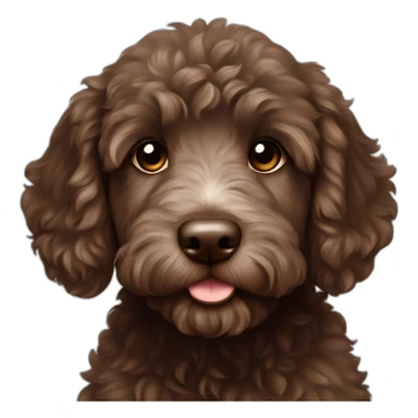 Dark brown Australian labradoodle puppy sticker