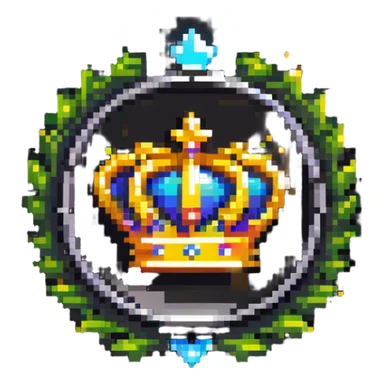 Special member badge with a glowing crown and sparkles, VIP status symbol sticker