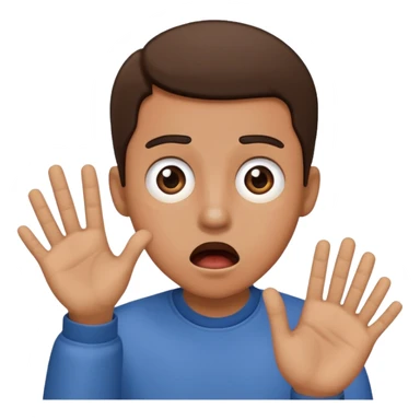 Shocked face with hand held out in a “bruh” way sticker