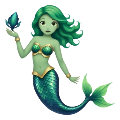 siren aesthetic fin green sticker
