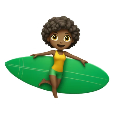 Yoga girl surfing green and gold sticker