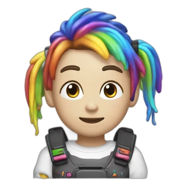 Caca Arc-en-ciel qui joue à la Playstation sticker