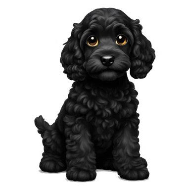 Black cockapoo puppy dog black sticker
