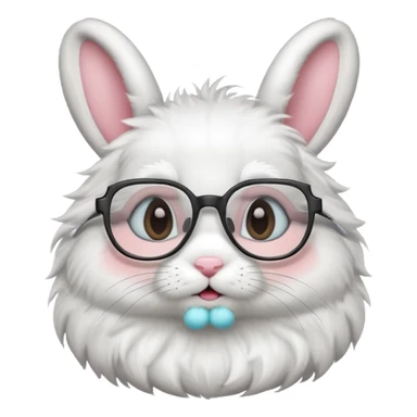 Bunny bust with eyeglasses with body sticker