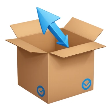 package box with arrows circling around it sticker
