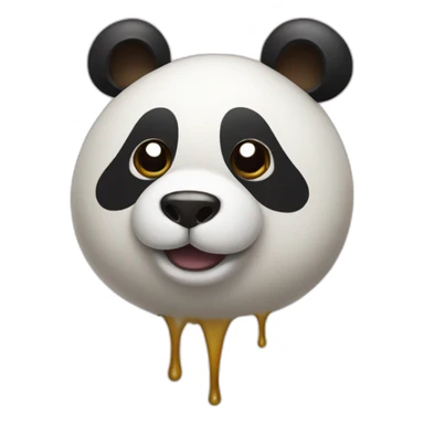 panda with poop on its head sticker