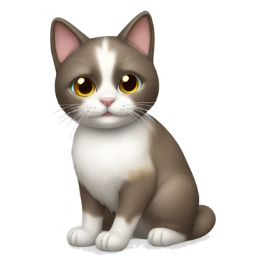 snowshoe cat with a toy sticker