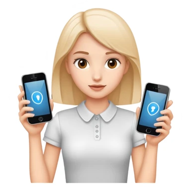 Two phones and one girl sticker