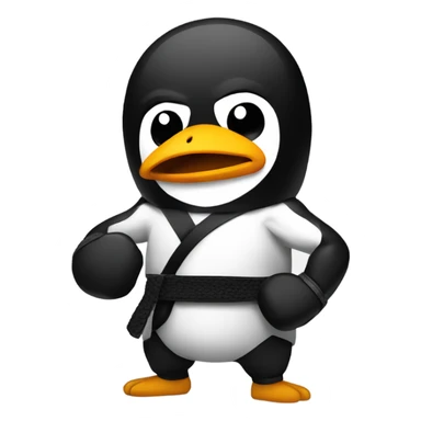 a pinguin as a mma fighter sticker