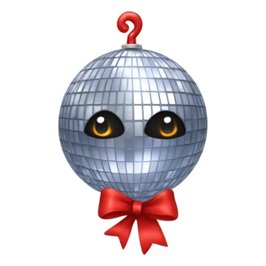 disco ball with red bow on the top  sticker