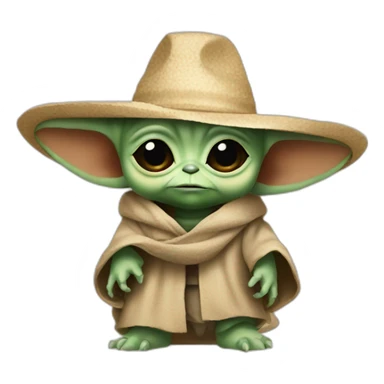 Baby yoda with a sombrero  sticker