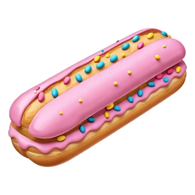eclair with pink fondant and sprinkles sticker
