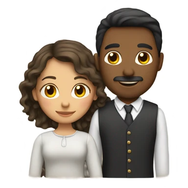 A loving couple, the girl is Spanish and the guy is English sticker