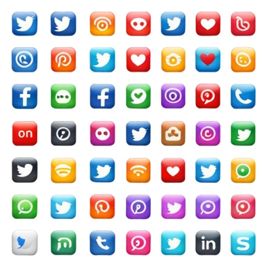 social media icons collection, SNS apps sticker