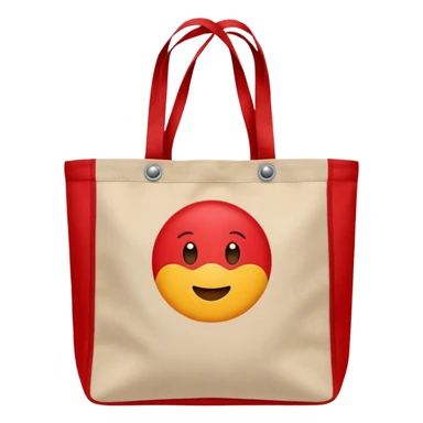 Reusable red Tote Bag sticker