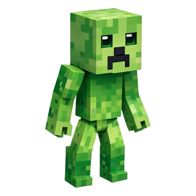 Minecraft Creeper full body, green pixelated monster sticker