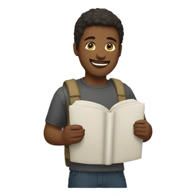 guide with book instead of face, realistic sticker
