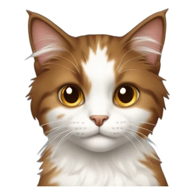 Long-haired, brown and white calico cat  sticker