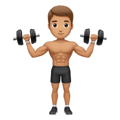 man holding dumbbells by his body side sticker