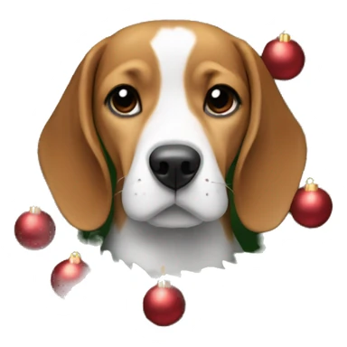 Beagle in a Christmas wreath sticker