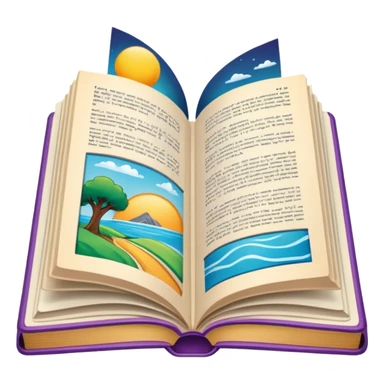 An open book with illustrated graphic novel panels inside sticker