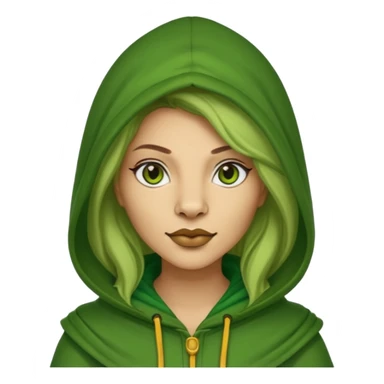 green Hooded lion woman sticker