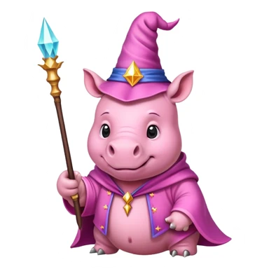 A lovely pink rhinosuor wizard sticker