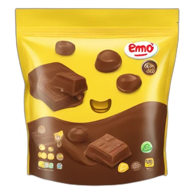 powder chocolate flavour - yellow bag sticker