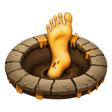 foot in hole sticker
